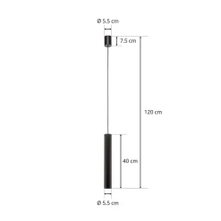 Hængelampe Eye, 1 lyskilde, sort, skærmhøjde 40 cm