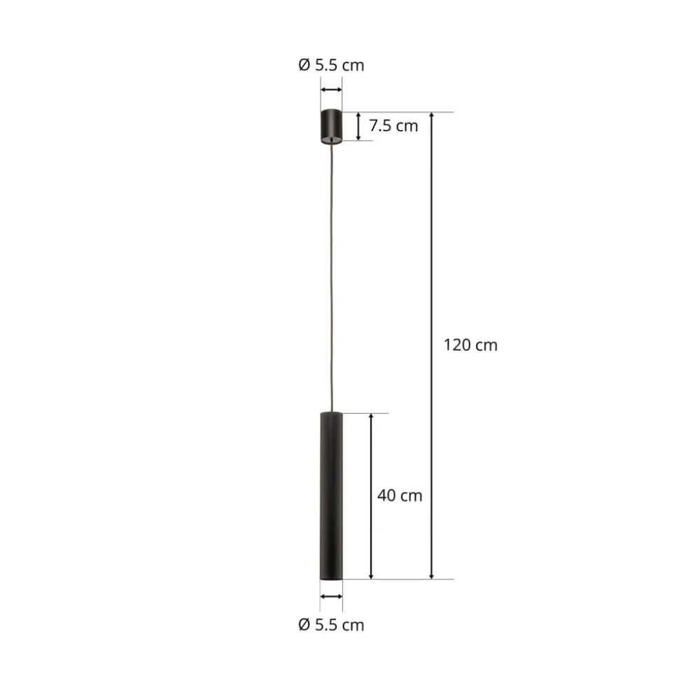 Hængelampe Eye, 1 lyskilde, sort, skærmhøjde 40 cm
