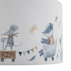 Hængelampe Ferdi Kids, tekstil, hvid, farvet