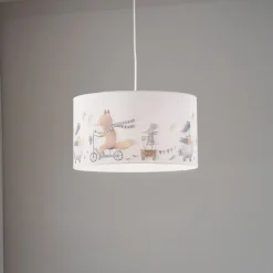 Hængelampe Ferdi Kids, tekstil, hvid, farvet