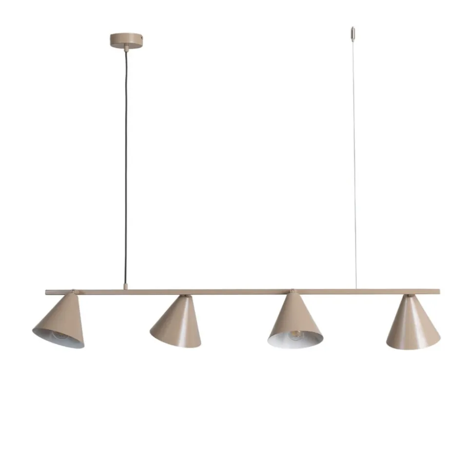 Hængelampe Form 4, beige, metal, 4 lyskilder, kegle, E27