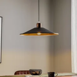 Hængelampe Garret I i mørkebrun/kobber Ø 50 cm
