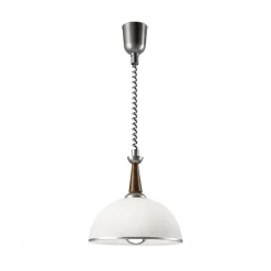 Hængelampe Ilsa, hvid/sølv, Ø 30 cm, højdejusterbar
