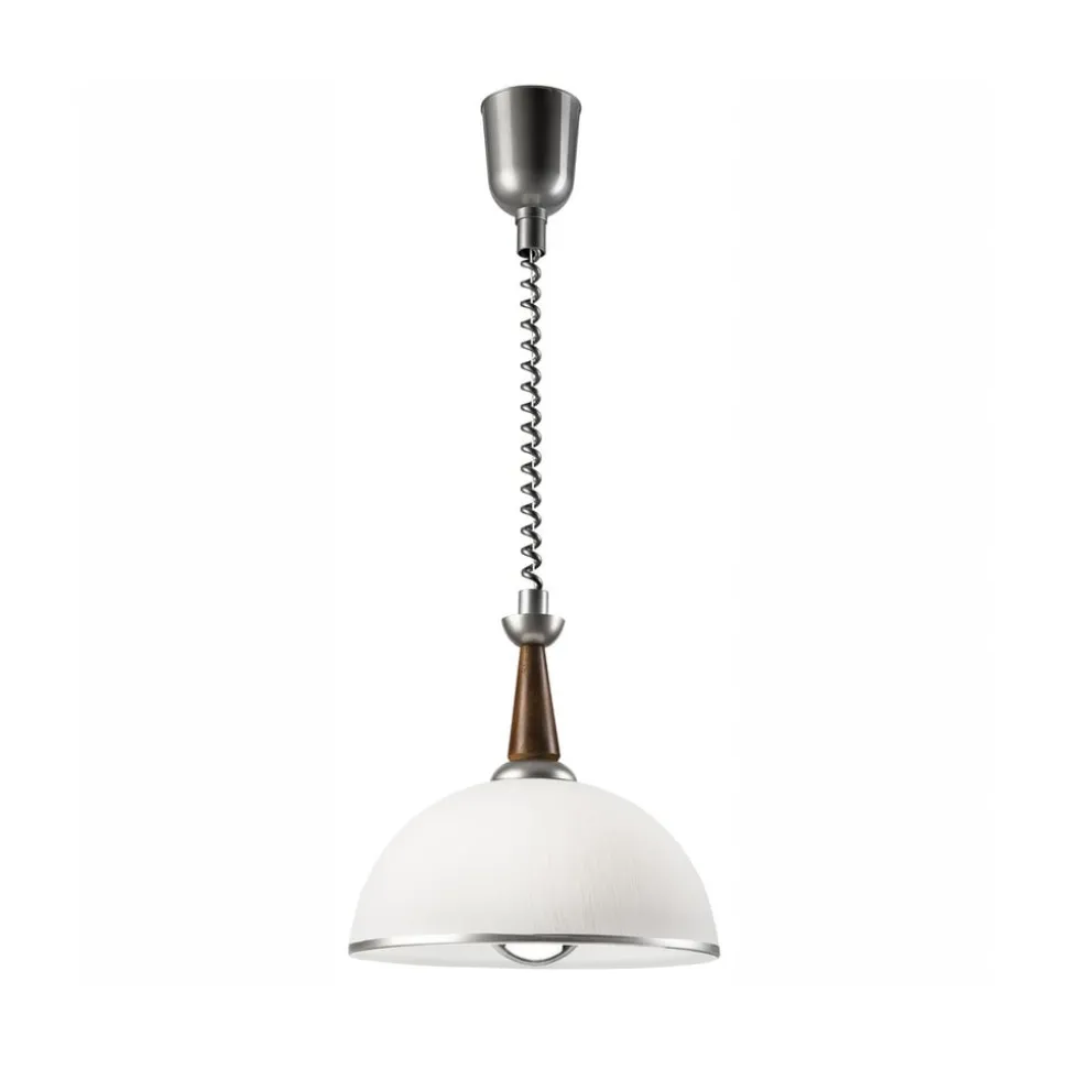 Hængelampe Ilsa, hvid/sølv, Ø 30 cm, højdejusterbar