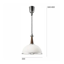 Hængelampe Ilsa, hvid/sølv, Ø 30 cm, højdejusterbar