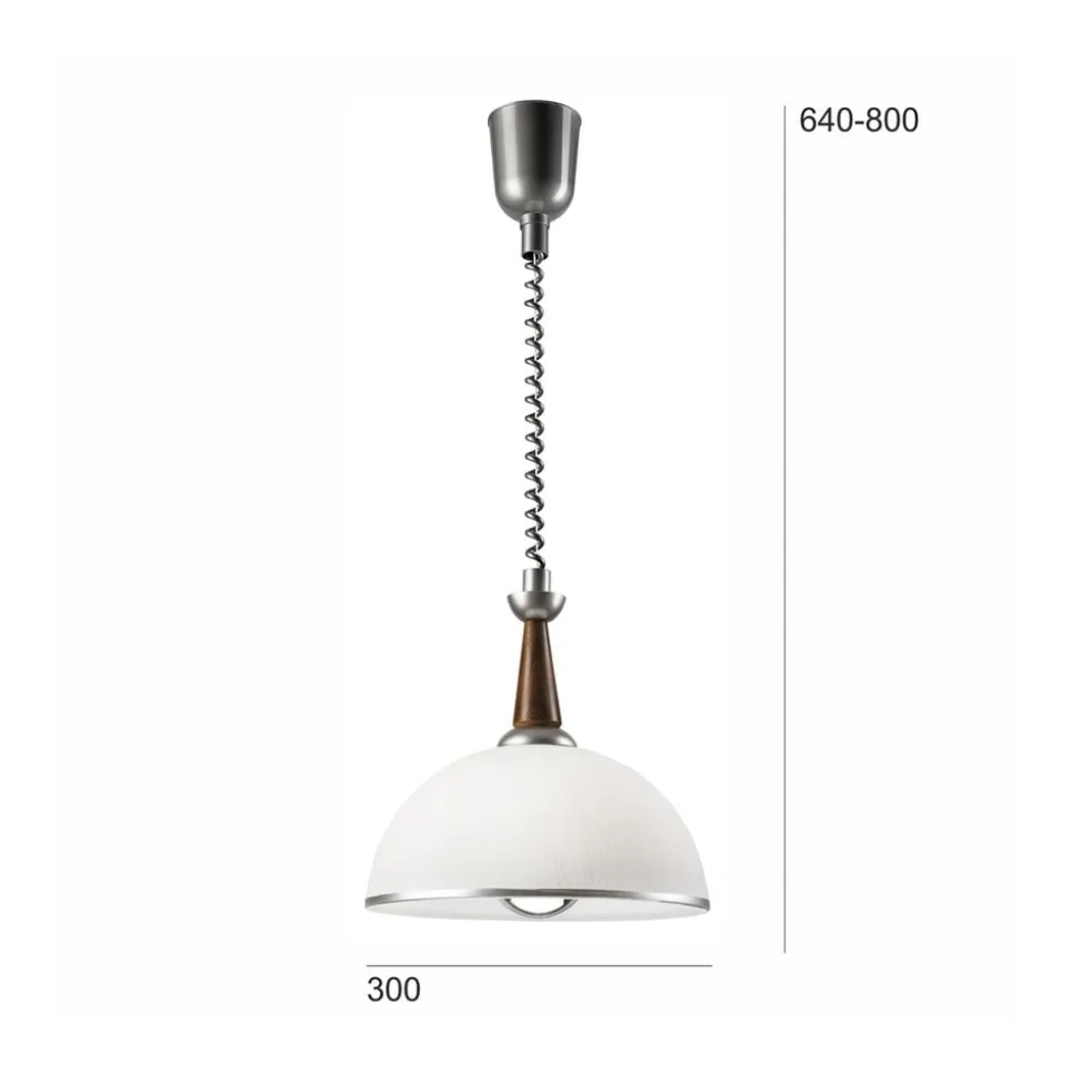 Hængelampe Ilsa, hvid/sølv, Ø 30 cm, højdejusterbar
