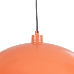 Hængelampe Kure, orange, metal, Ø 60 cm, E27