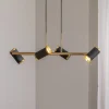 Hængelampe Lume sort/guld antik længde 66 cm 4 lyskilder metal