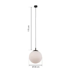 Hængelampe Maxi, Ø 30 cm, 1 lyskilde, glasskærm