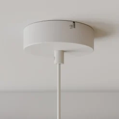 Hængelampe Noak, hvid/naturtræ, Ø 17 cm