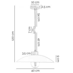 Hængelampe OHANA, opalglas, egetræ, Ø 40 cm, E27