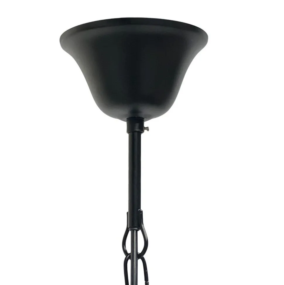 Hængelampe Pimpernel, Ø 32 cm, sort, glas røggrå