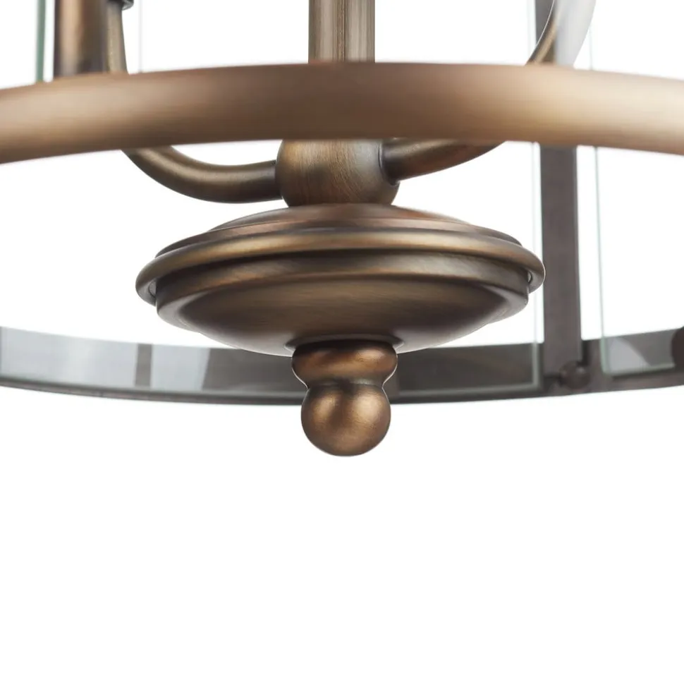 Hængelampe Pimpernel, Ø 23 cm, bronze, klart glas