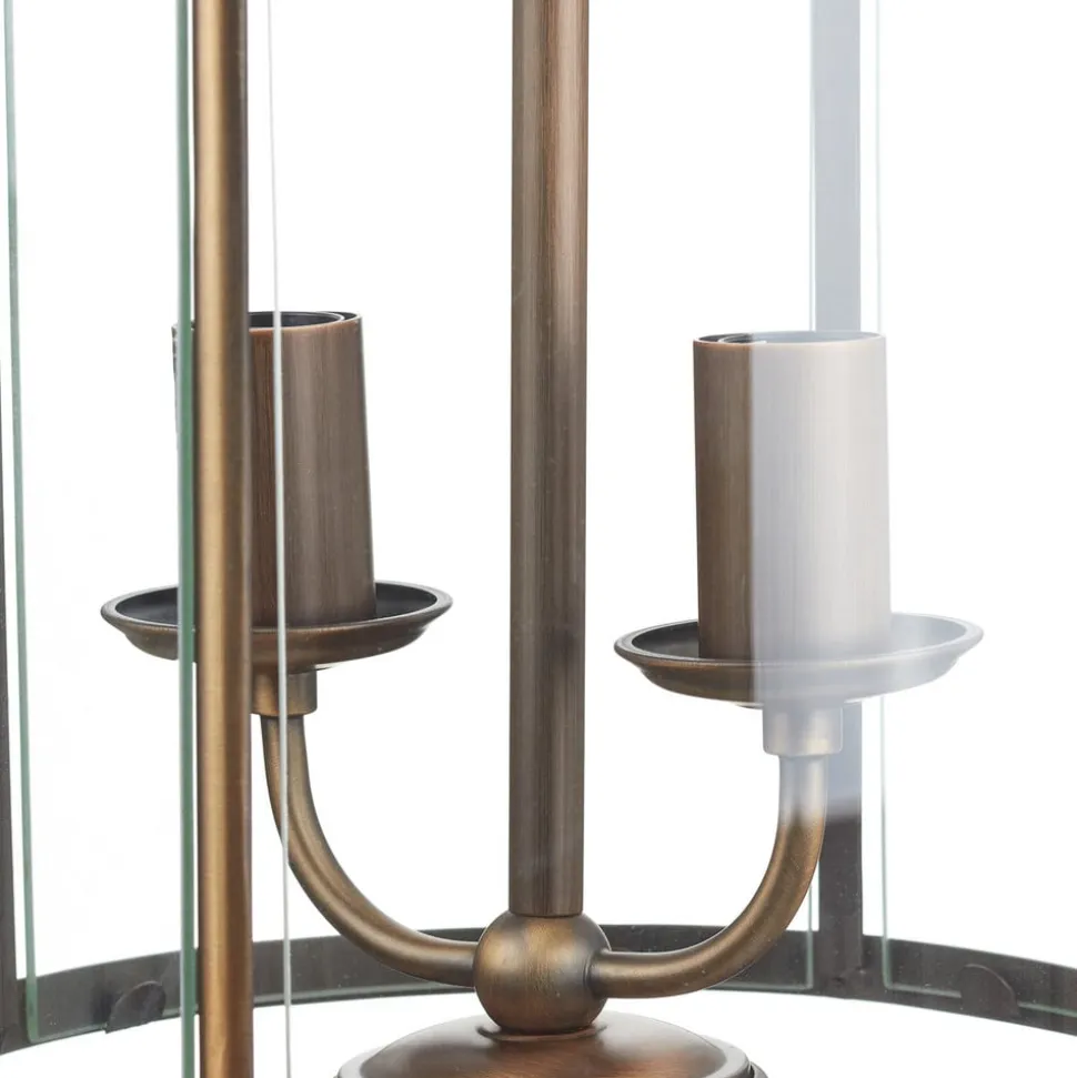 Hængelampe Pimpernel, Ø 23 cm, bronze, klart glas