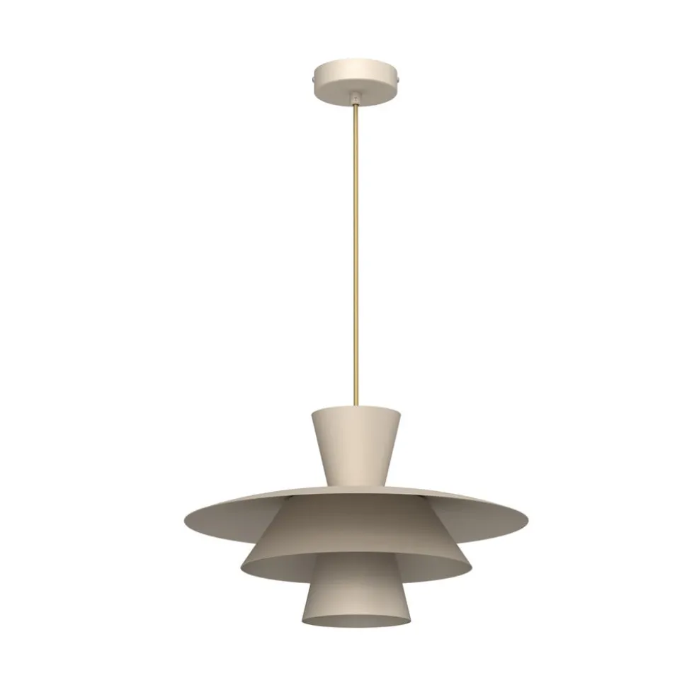 Hængelampe Plato, beige, metal, Ø 38 cm, E27
