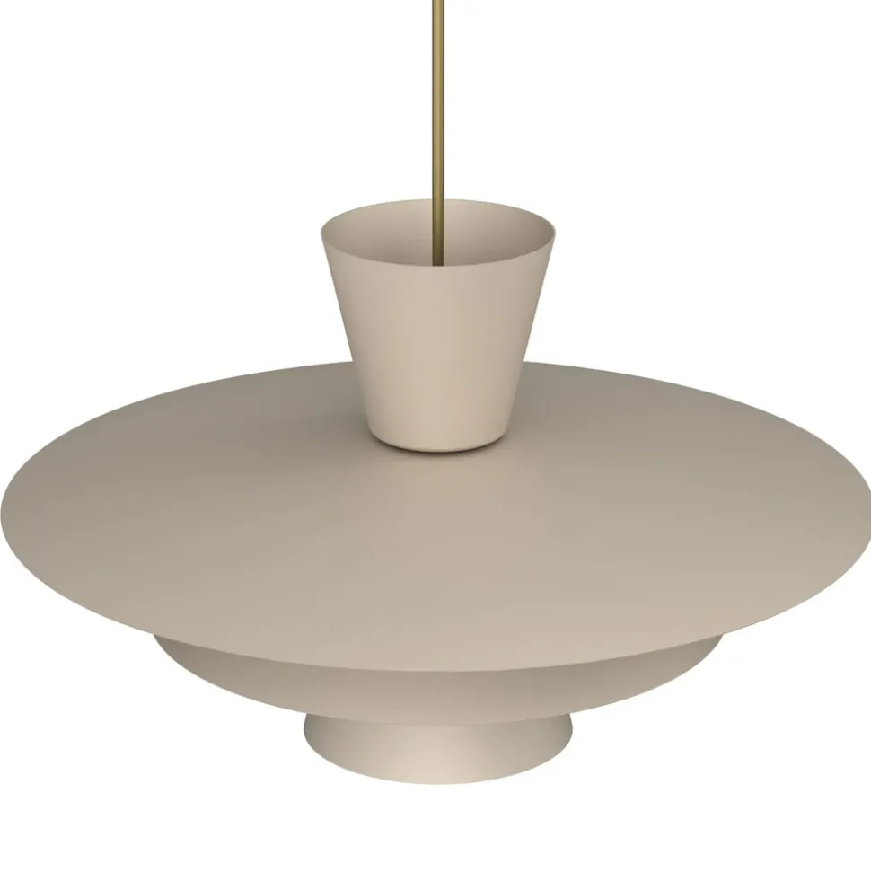 Hængelampe Plato, beige, metal, Ø 38 cm, E27
