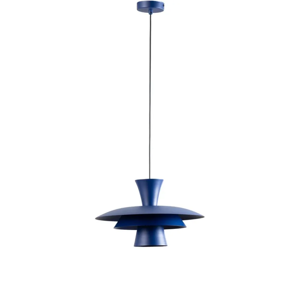 Hængelampe Plato, mørkeblå, metal, Ø 38 cm, E27