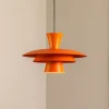 Hængelampe Plato, orange, metal, Ø 38 cm, E27