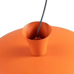 Hængelampe Plato, orange, metal, Ø 38 cm, E27
