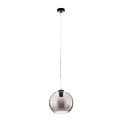 Hængelampe Polaris, spejlet glas, røget