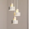 Hængelampe Rif 3, taupe, rund, 3 lyskilder, Ø 33 cm, stål