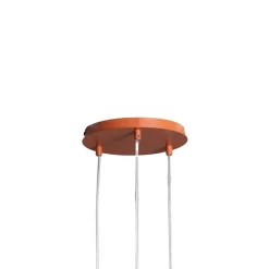 Hængelampe Rif 3, teglrød, rund, 3 lyskilder, Ø 33 cm