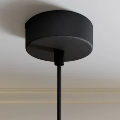 Hængelampe Rif i metal, sort, Ø 15 cm