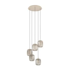 Hængelampe Romazzina, sandfarvet, stål, Ø 50 cm, 5 lyskilder.