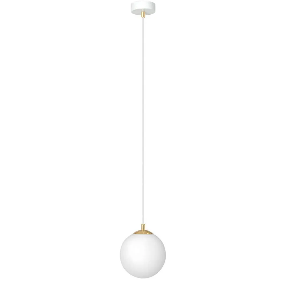 Hængelampe Royal, opal hvid/hvid, glas, E14