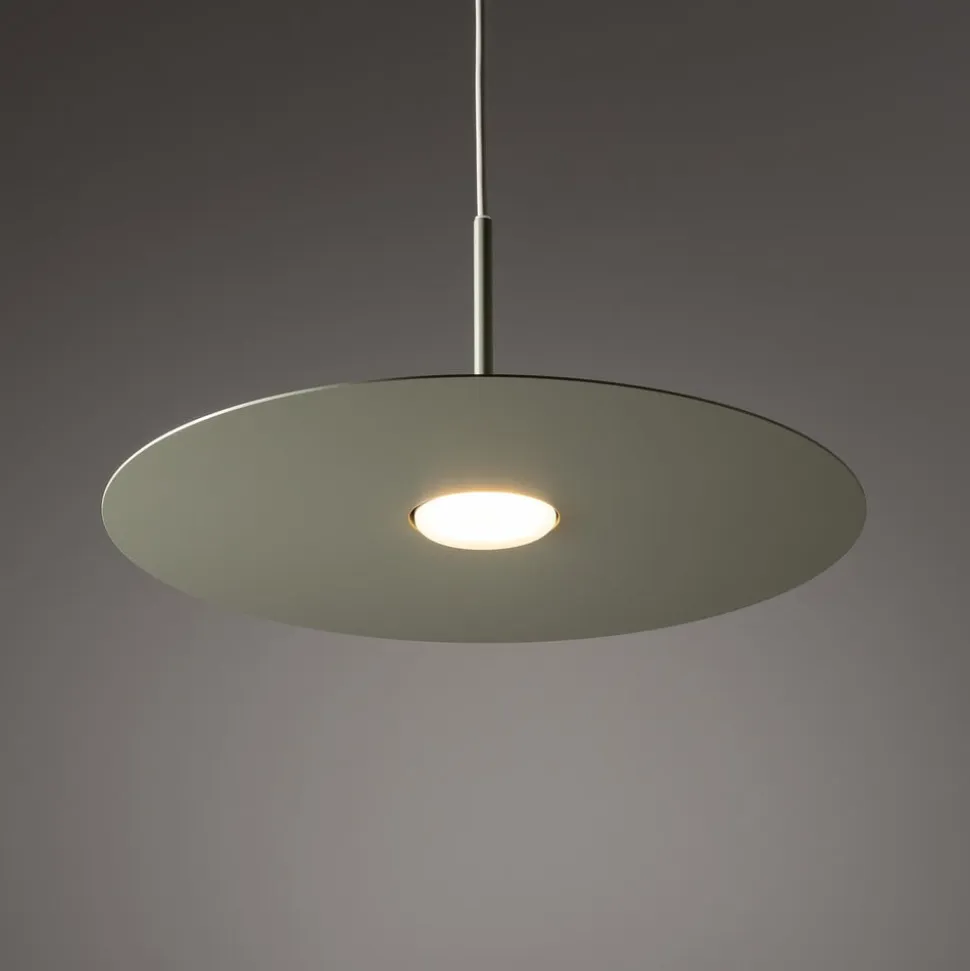 Hængelampe Simone, stål, salviegrøn, Ø 40 cm, GX53