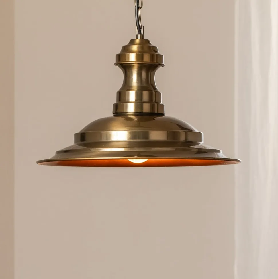 Hængelampe Sivani MR-637, antik guld, metal, Ø 39 cm