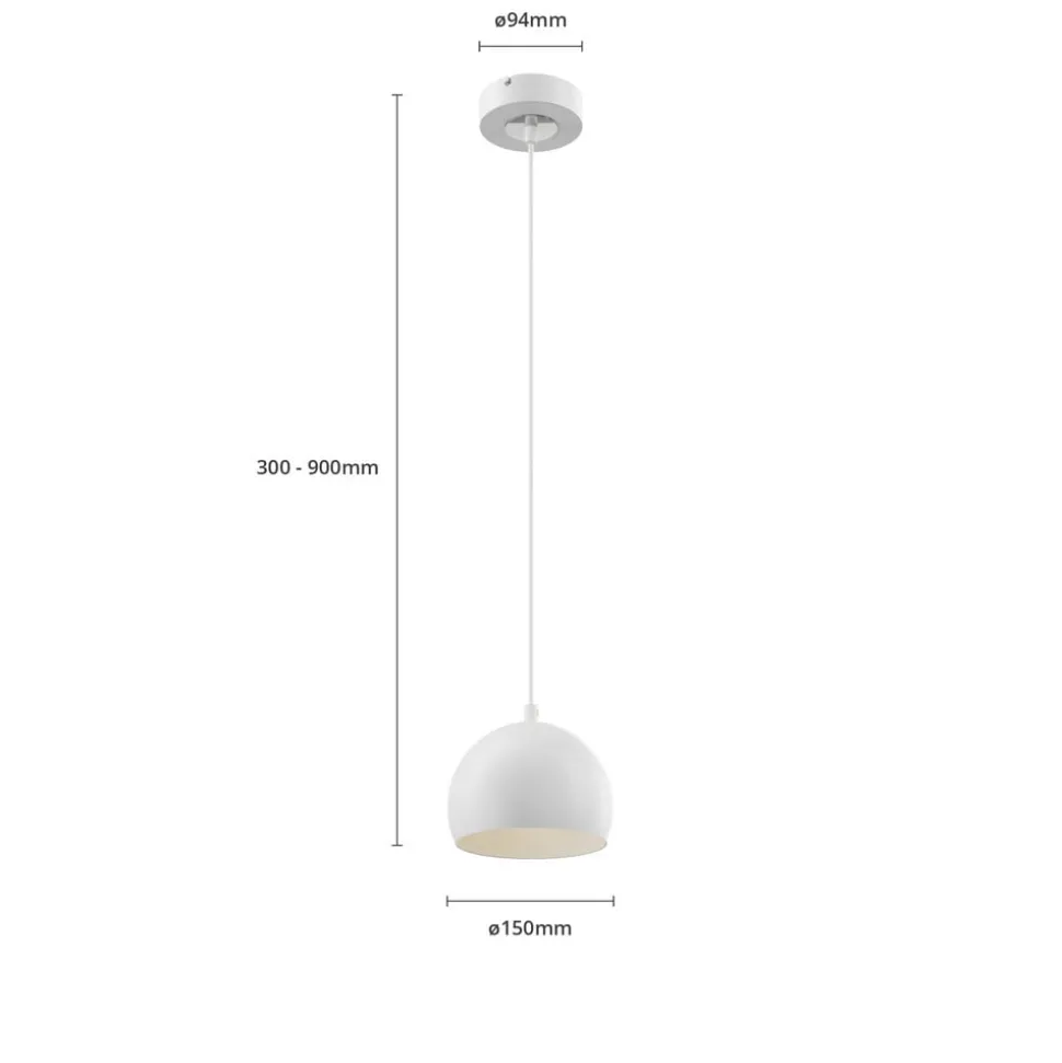 Hængelampe Sool, hvid, Ø 15 cm, metal