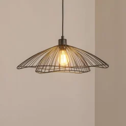 Hængelampe Tel, sort, metal, Ø 50 cm, metal
