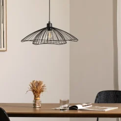 Hængelampe Tel, sort, metal, Ø 50 cm, metal