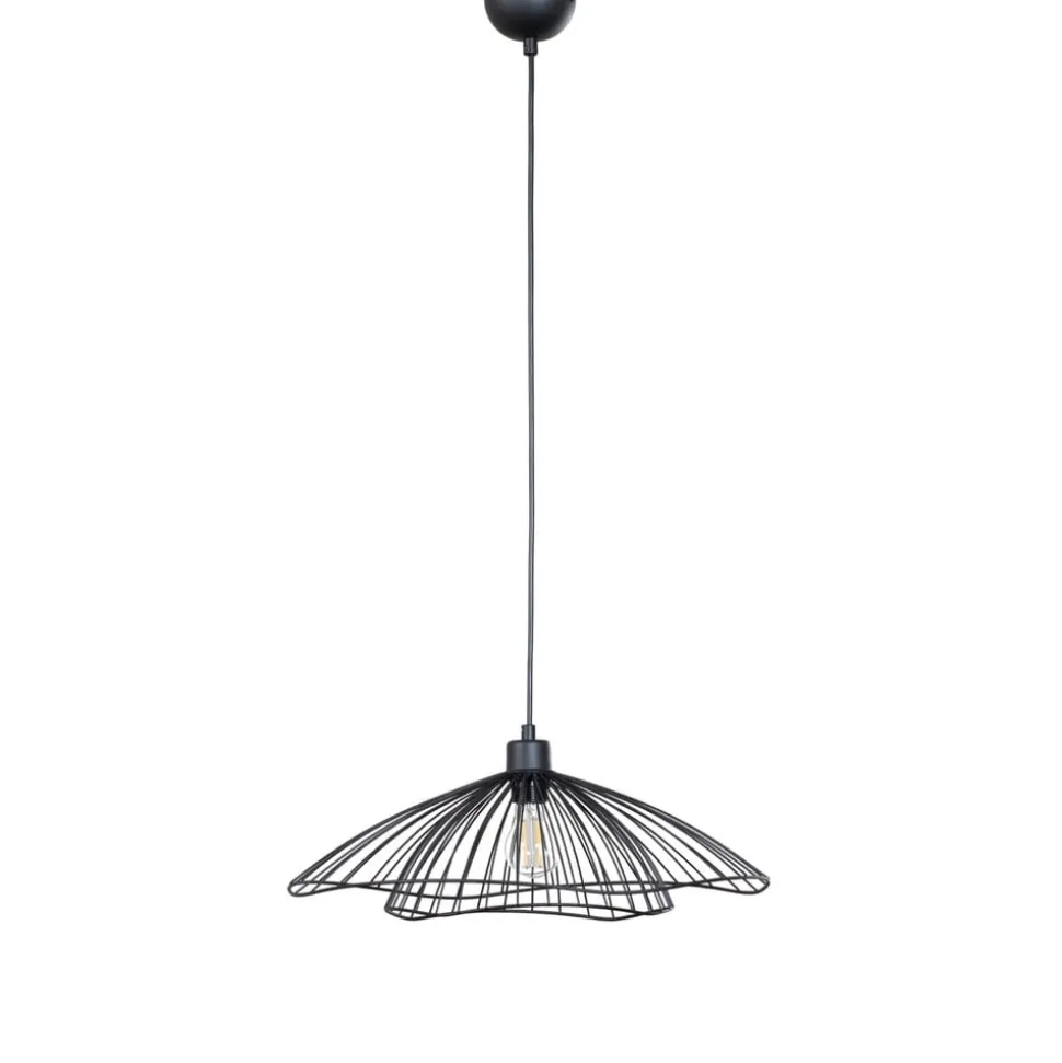 Hængelampe Tel, sort, metal, Ø 50 cm, metal
