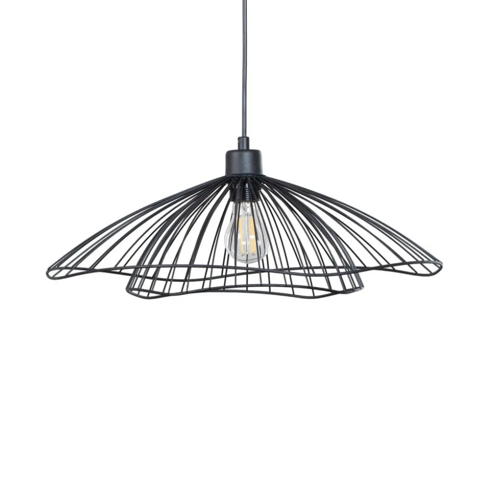 Hængelampe Tel, sort, metal, Ø 50 cm, metal