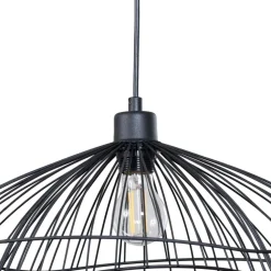 Hængelampe Tel, sort, metal, Ø 50 cm, metal