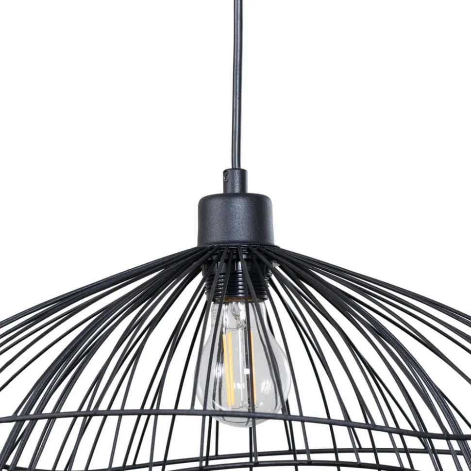 Hængelampe Tel, sort, metal, Ø 50 cm, metal