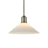 Hængelampe Vela, hvid/gammel messing, glas/jern Ø 25 cm stik
