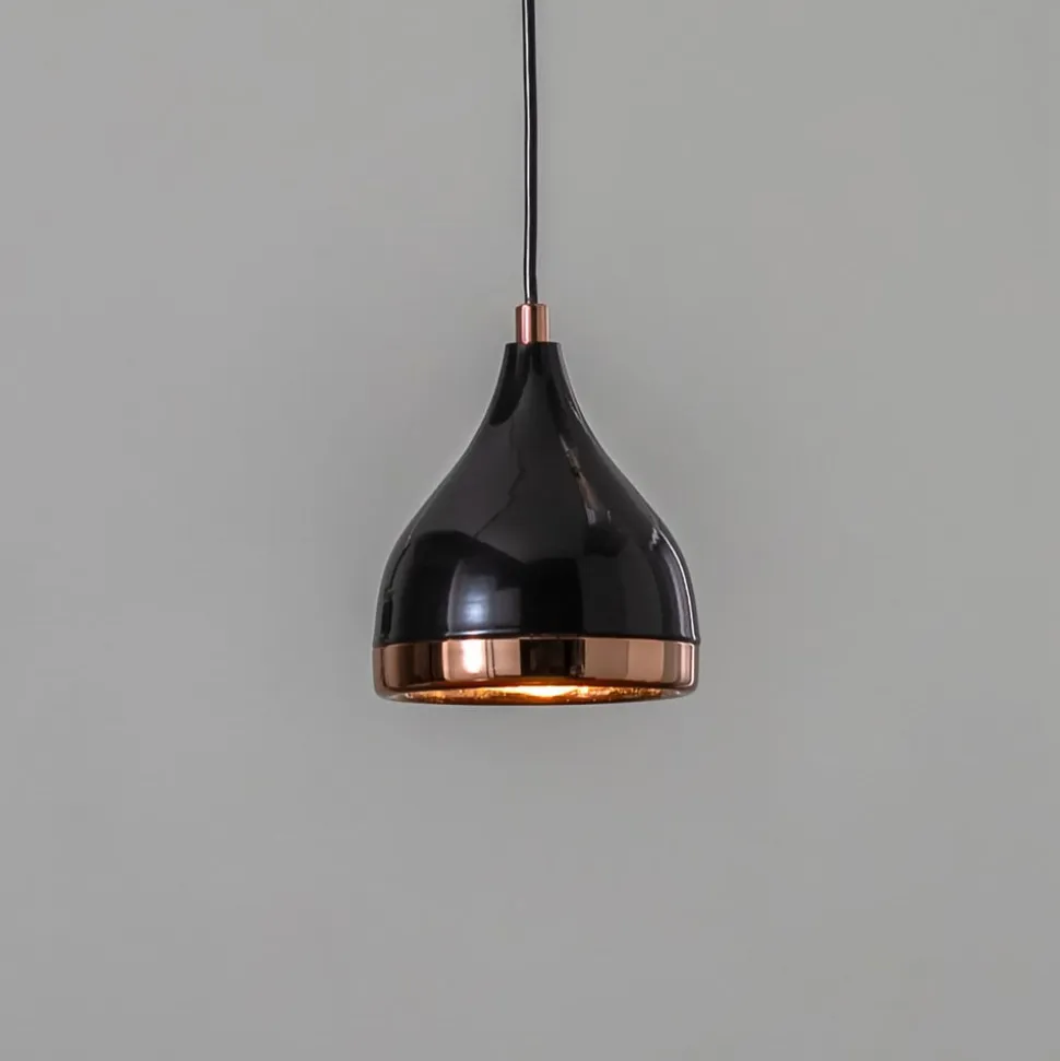 Hængelampe Yildo 7000 1 lyskilde Ø15cm sort/kobber