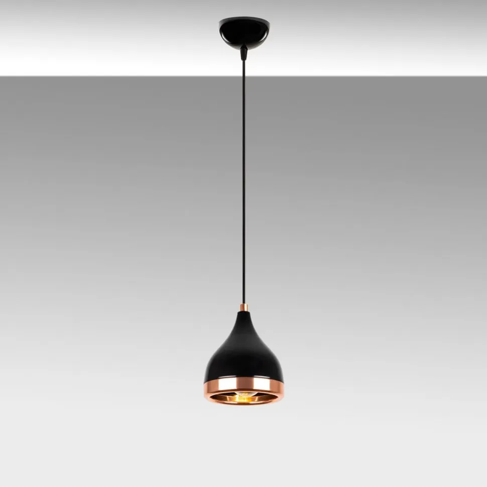 Hængelampe Yildo 7000 1 lyskilde Ø15cm sort/kobber