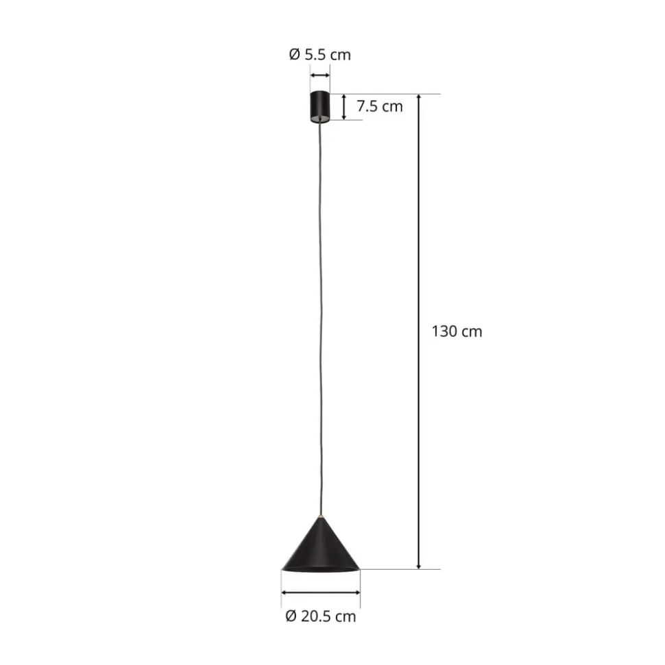 Hængelampe Zenith S med metalskærm i sort