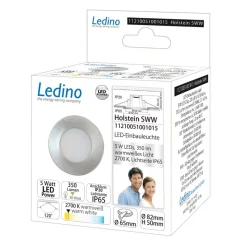 Holstein LED indbygningslampe IP65 116° stiv stål