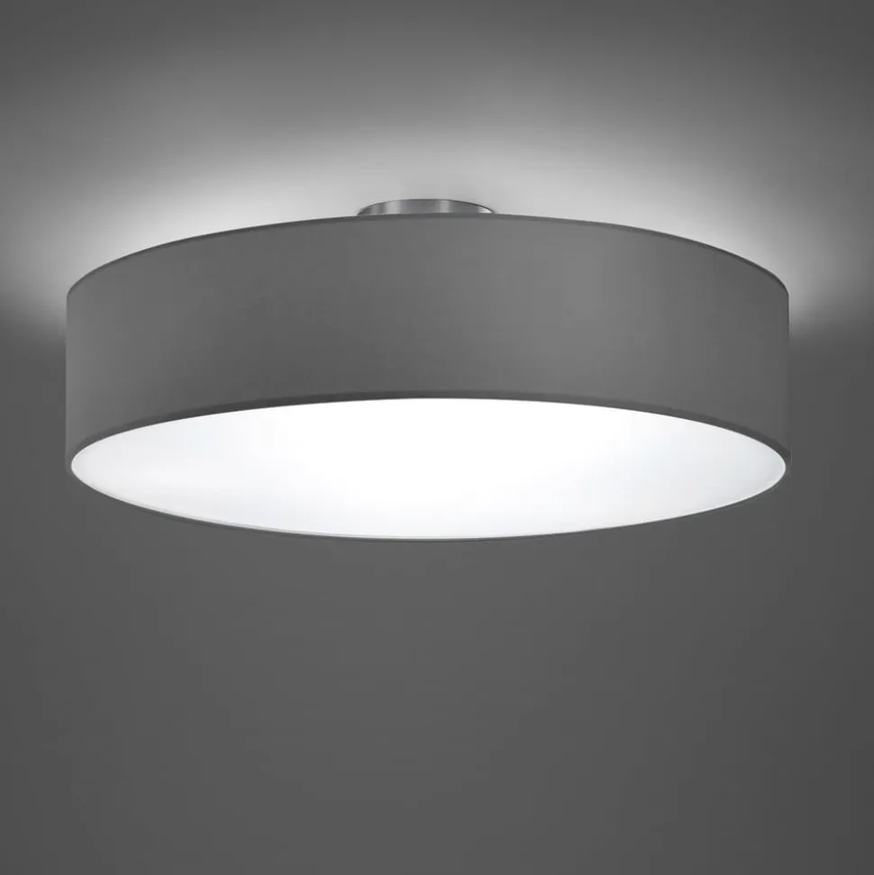 Hotel loftslampe, mat nikkel/grå, Ø 50 cm