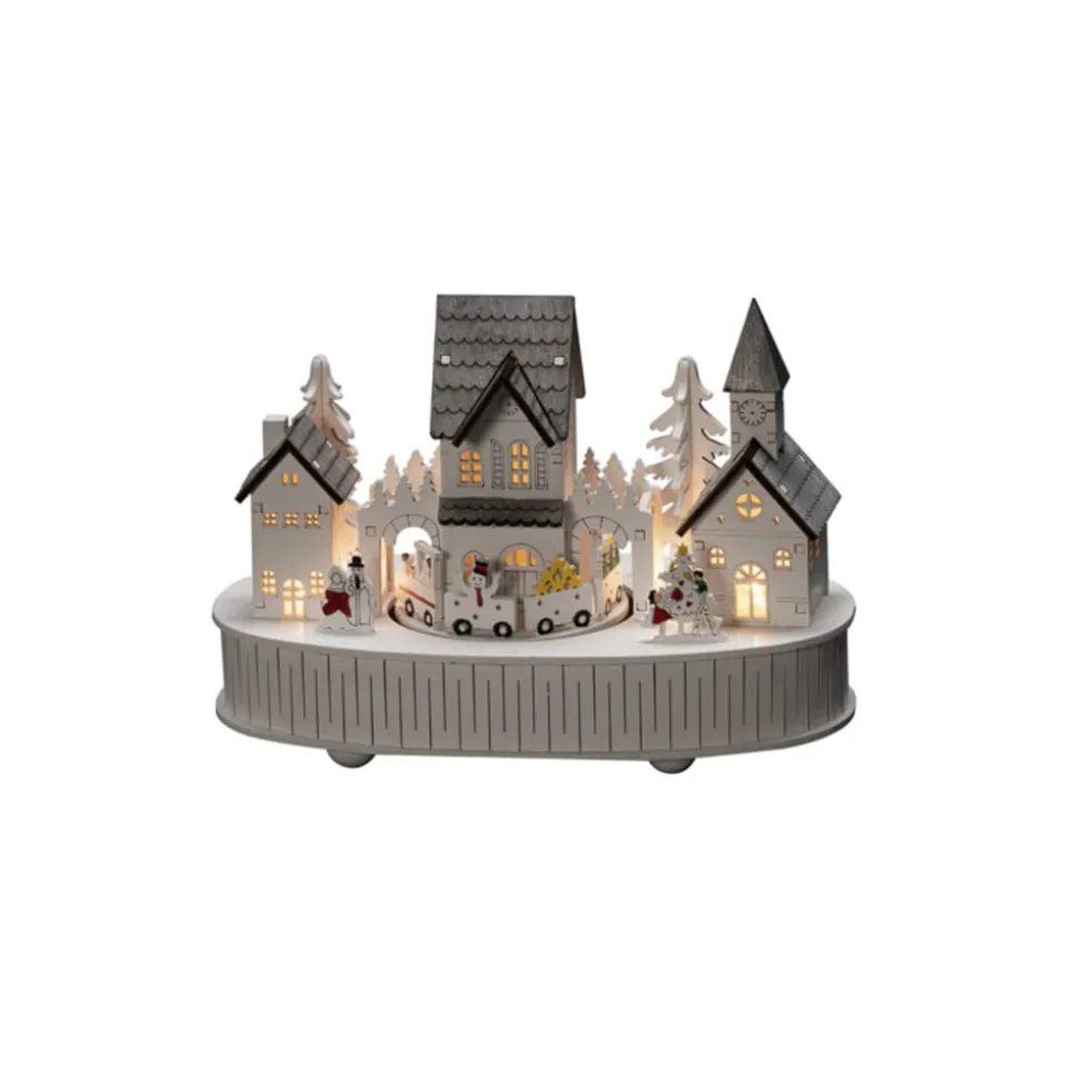 Hus og Kirke LED-adventsstage, batteridrift