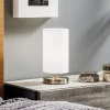 Hvid tekstil bordlampe Clarie
