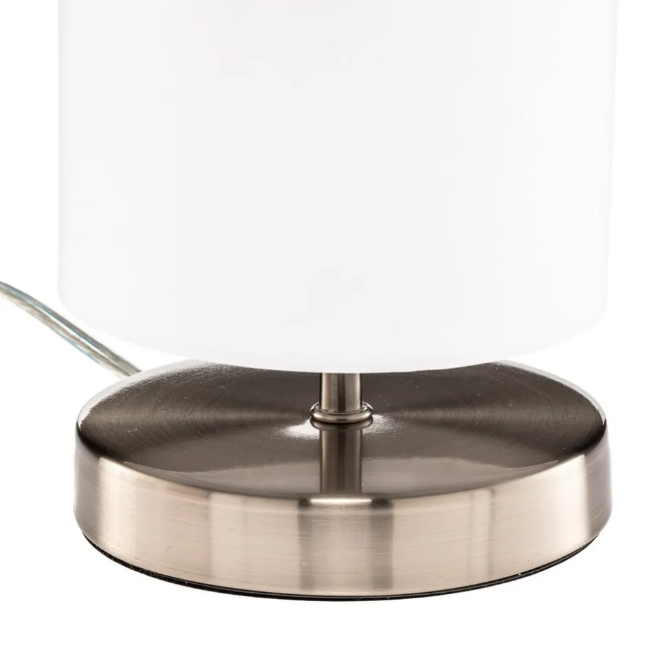 Hvid tekstil bordlampe Clarie