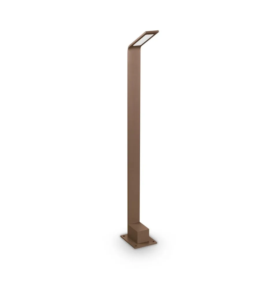 Ideal Lux LED-gadelampe Agos brun 3.000 K Højde 80 cm aluminium