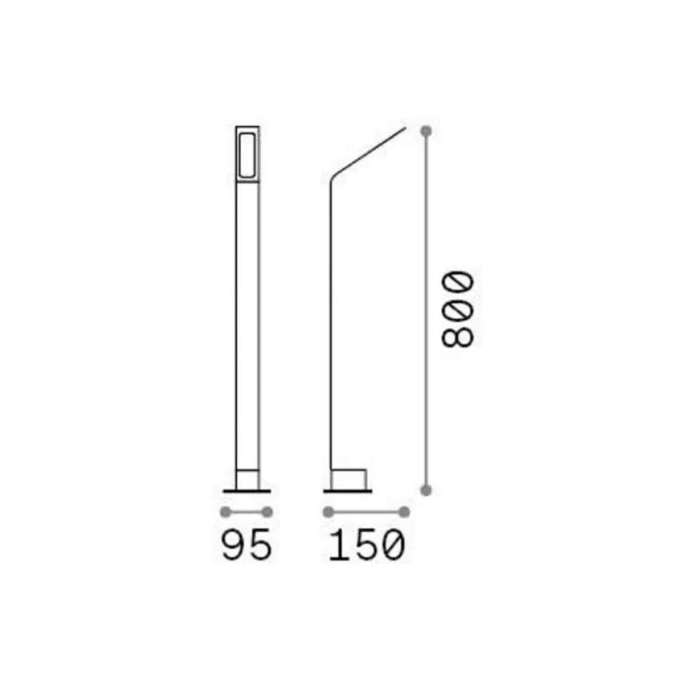 Ideal Lux LED-gadelampe Agos brun 3.000 K Højde 80 cm aluminium