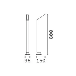 Ideal Lux LED-vejlampe sort 3.000 K højde 80 cm aluminium